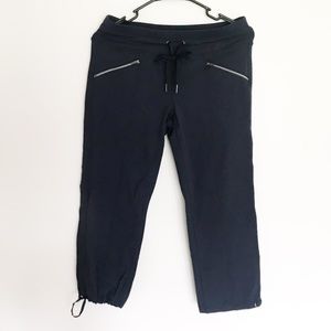 Athleta Draw String Capri Navy Blue Pants